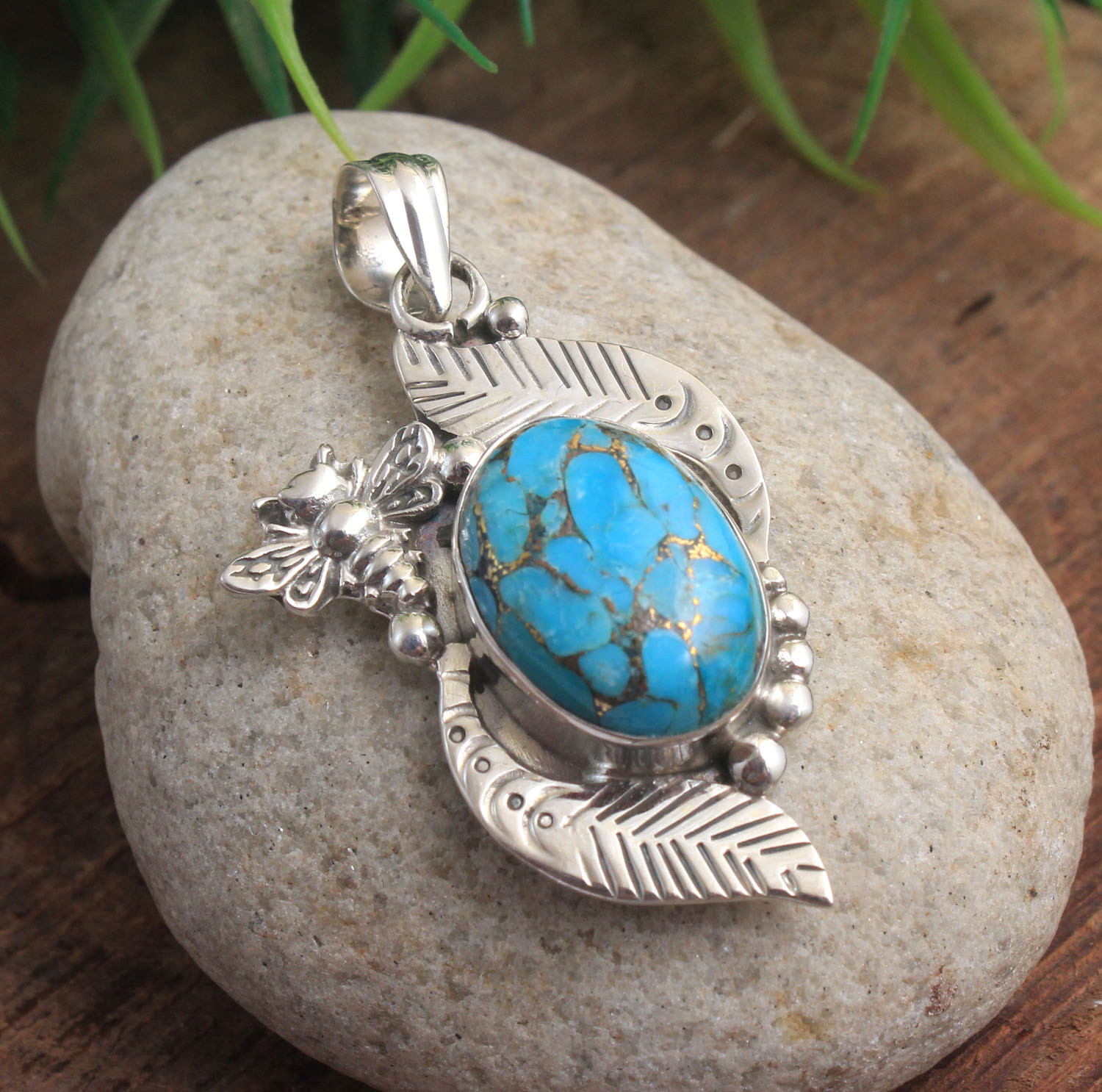 Blue Copper Turquoise Pendant